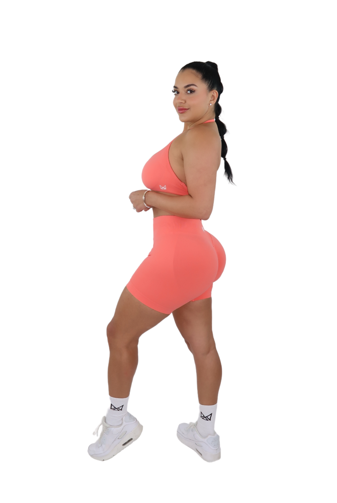 Alana Booty Lifting Shorts & Sport Bra Set - Coral Crush - MILA MVMT