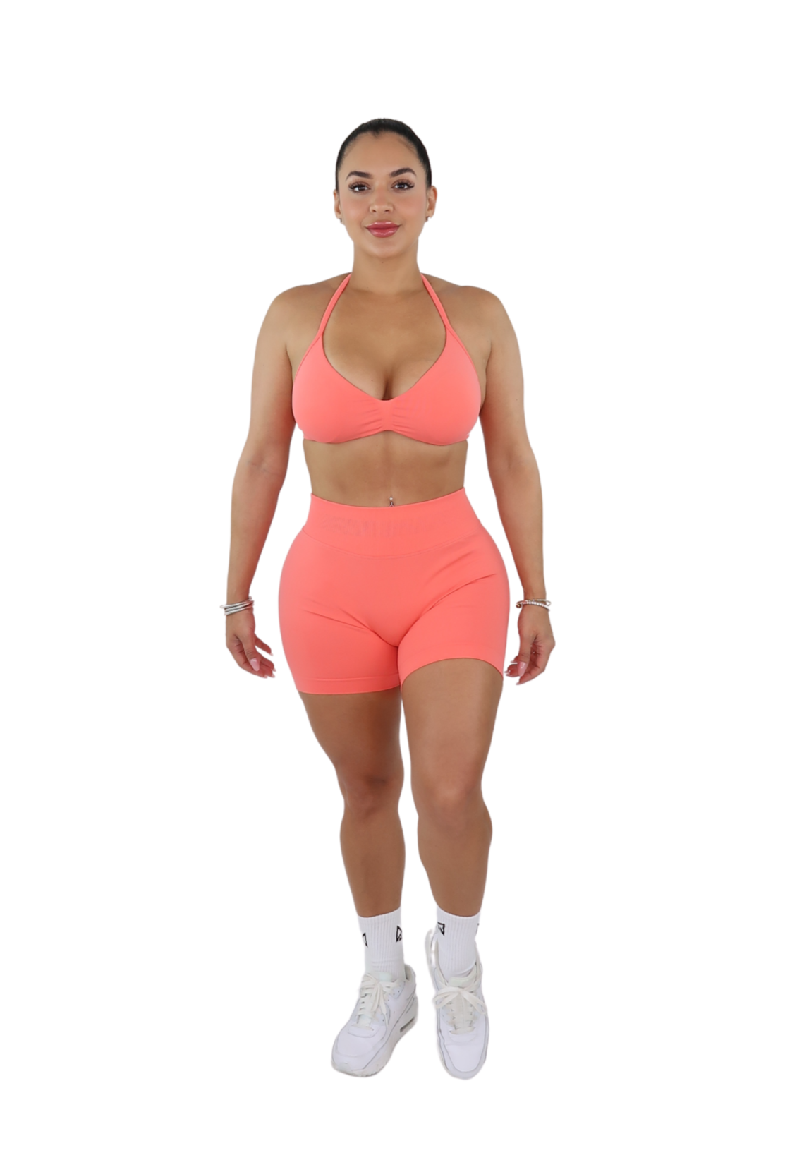 Alana Booty Lifting Shorts & Sport Bra Set - Coral Crush - MILA MVMT