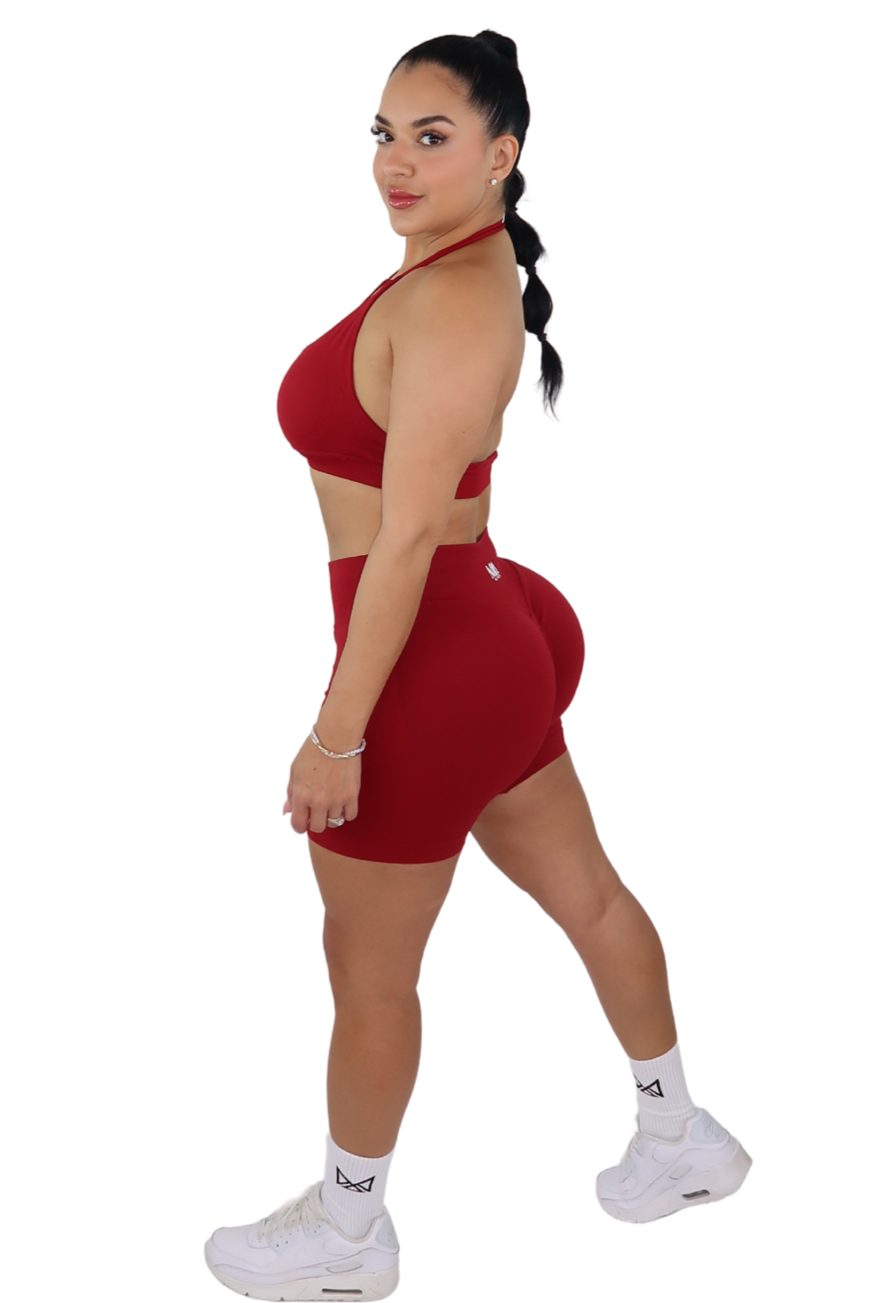 Brielle Booty Lifting Shorts & Sport Bra Set - Carmine Red - MILA MVMT