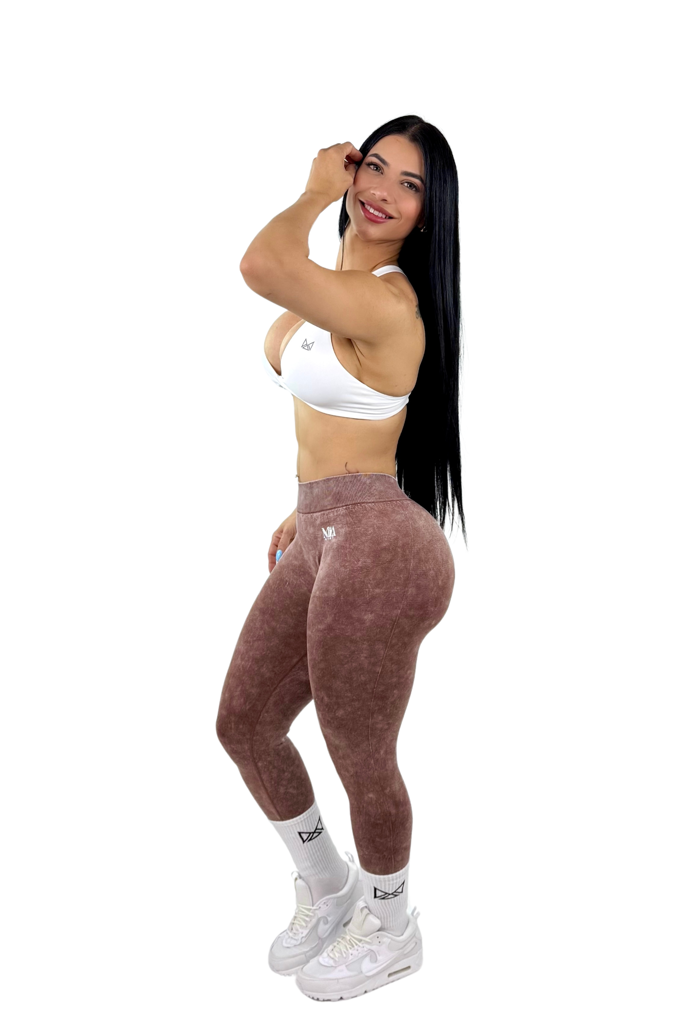 Earth Wash V-Back Scrunch & Sculpt Leggings - Brown - MILA MVMT