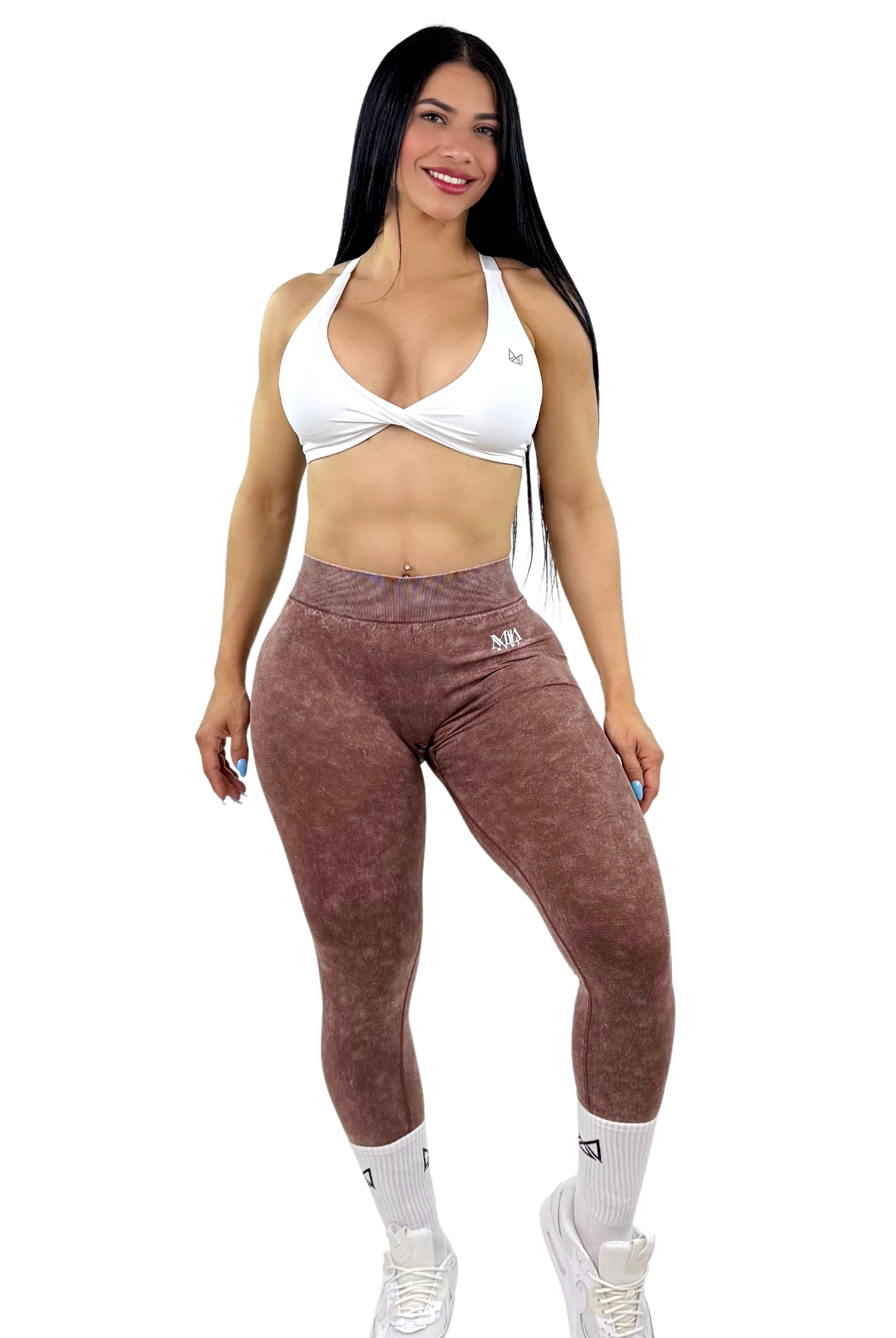 Earth Wash V-Back Scrunch & Sculpt Leggings - Brown - MILA MVMT