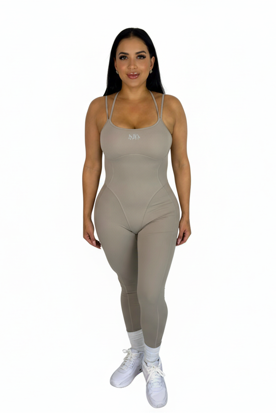 Forme Sculpt Jumpsuit - Smokey Taupe - MILA MVMT