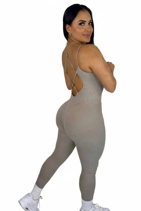 Forme Sculpt Jumpsuit - Smokey Taupe - MILA MVMT