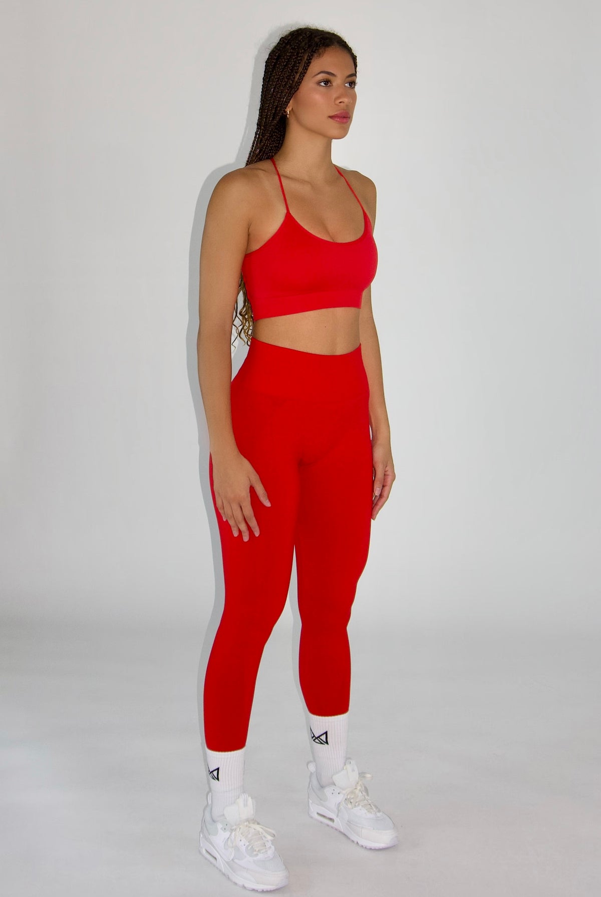 Galia Seamless Sports Bra Red - front side view