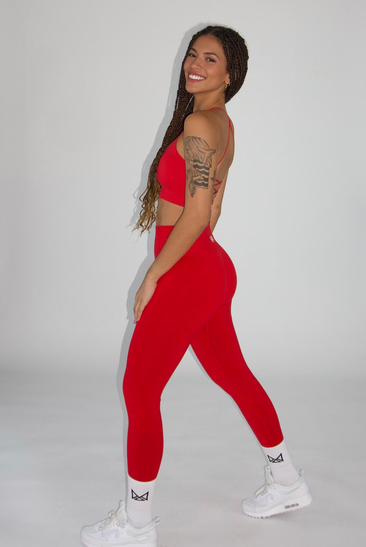 Galia Seamless Sports Bra Red - side view