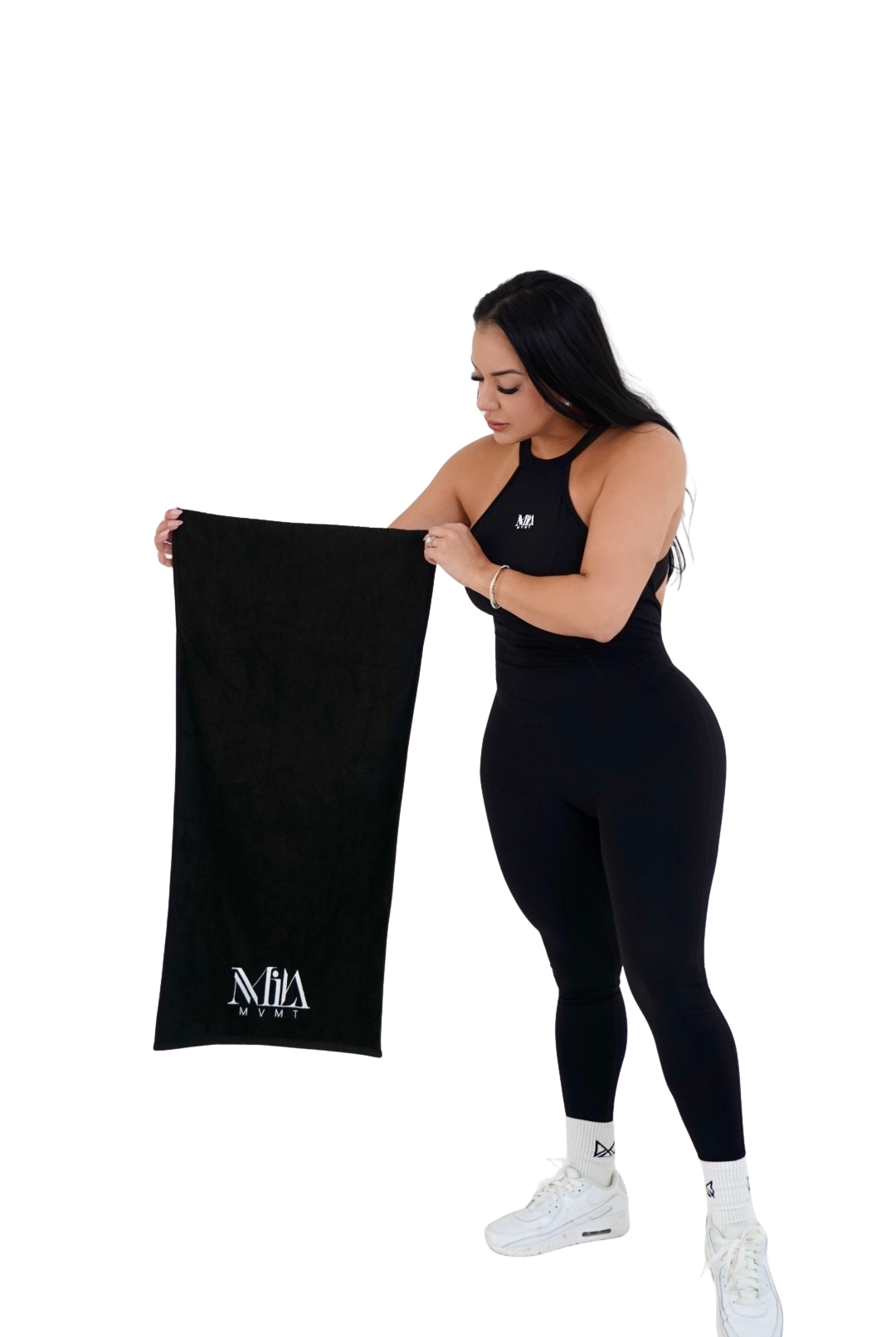 Gym Girl Hooded Bench Towel - Black - MILA MVMT