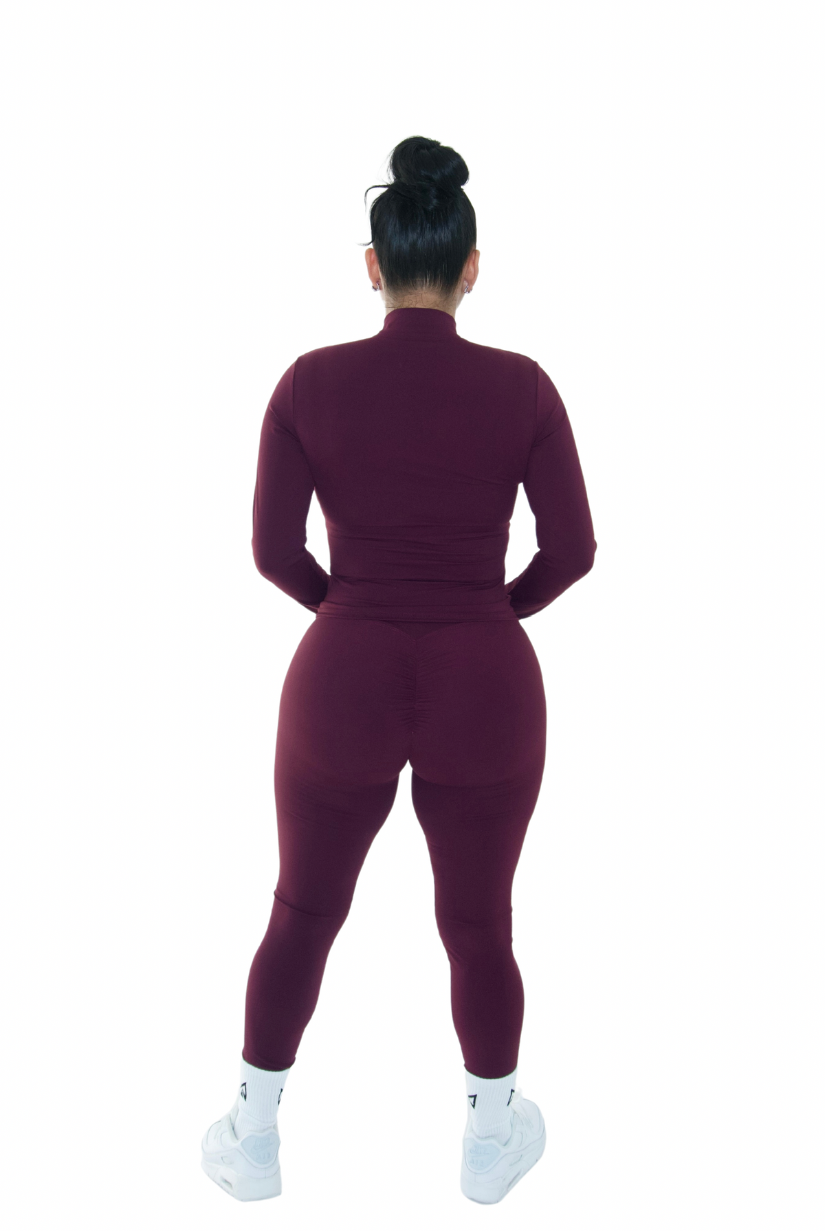 Harmony Fitted Zip-Up Jacket - Burgundy - MILA MVMT