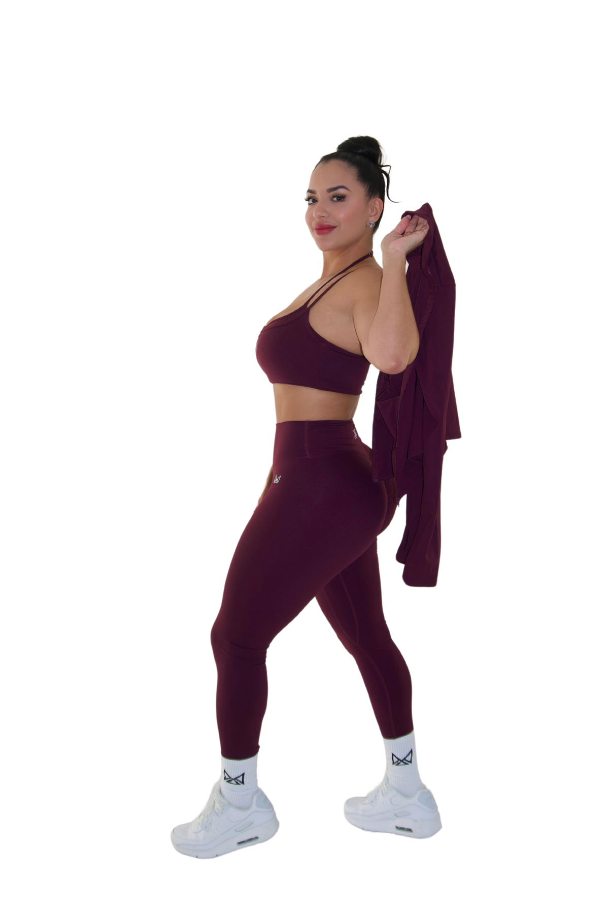 Harmony Fitted Zip-Up Jacket - Burgundy - MILA MVMT