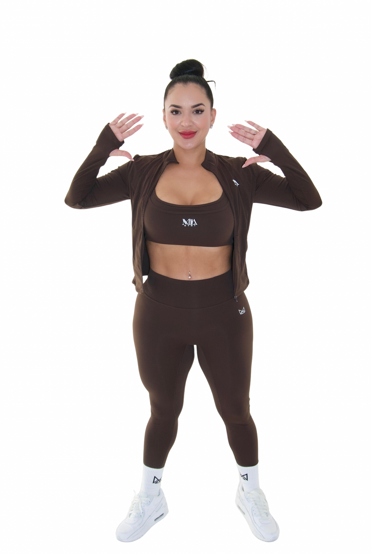 Harmony Fitted Zip-Up Jacket - Espresso - MILA MVMT