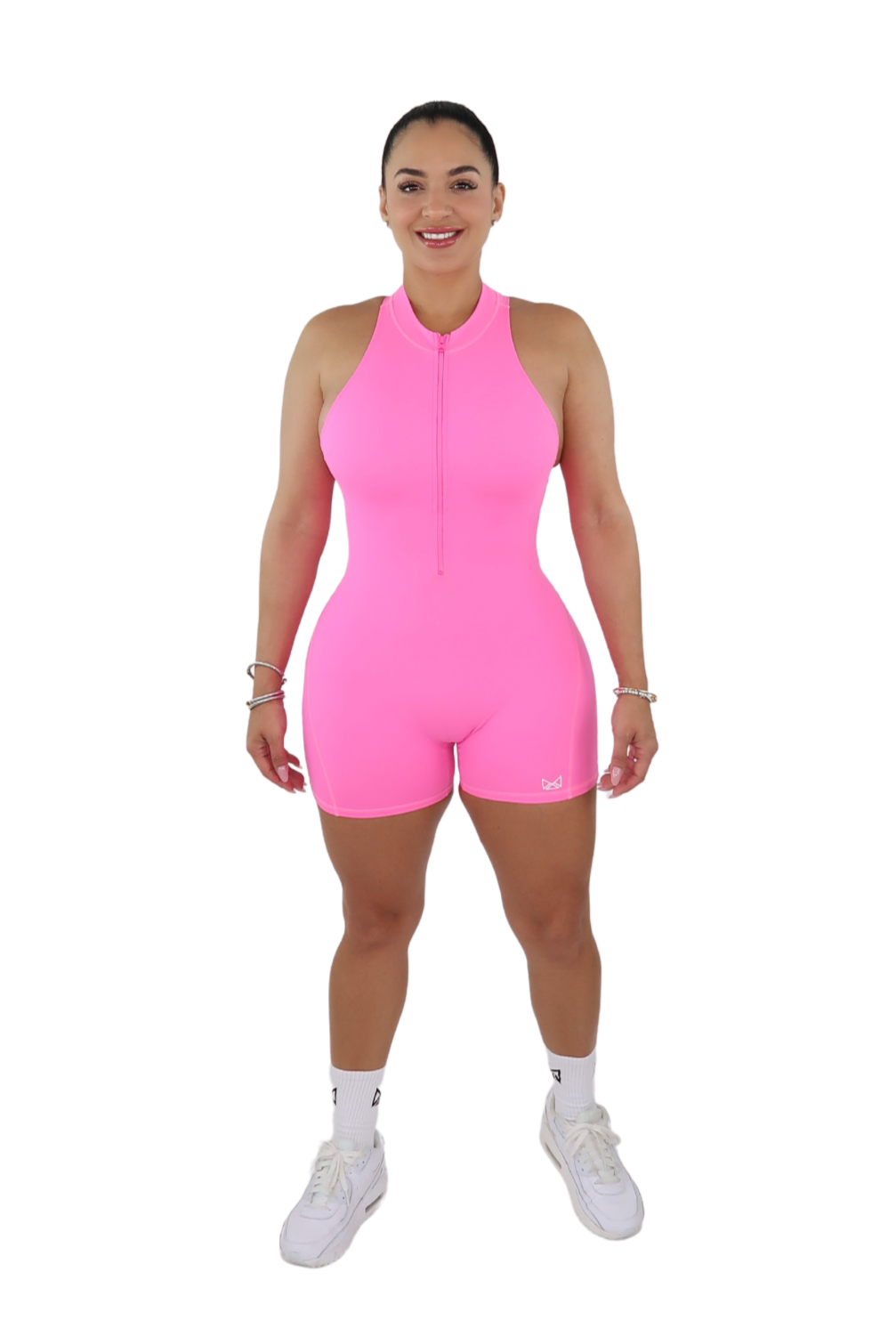 Jada Zip Up Romper - Bubblegum - MILA MVMT