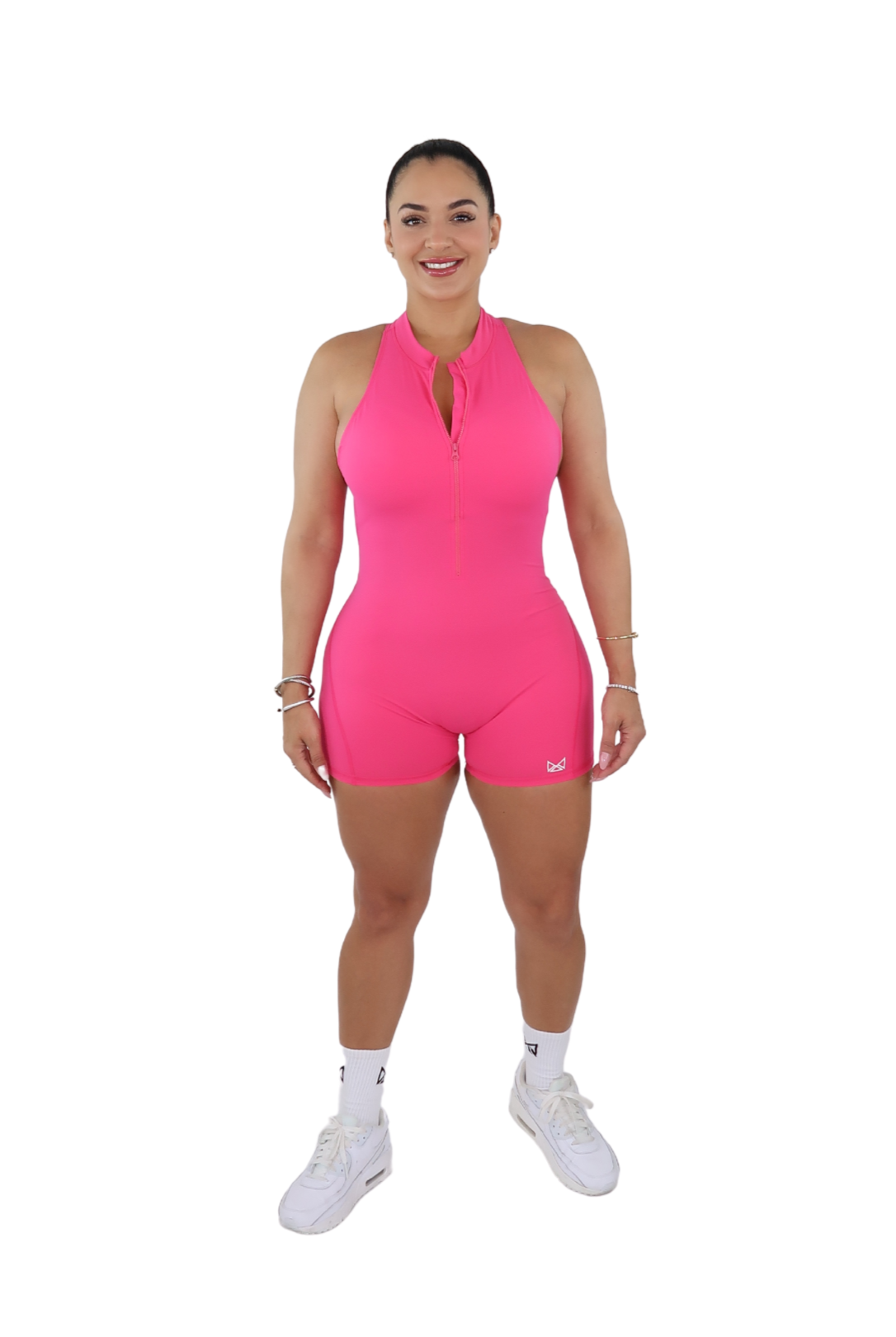 Jada Zip Up Romper - Raspberry Pink - MILA MVMT