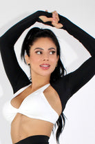 Isla Long Sleeve with Thumb Hole Bolero Shrug Top - Black