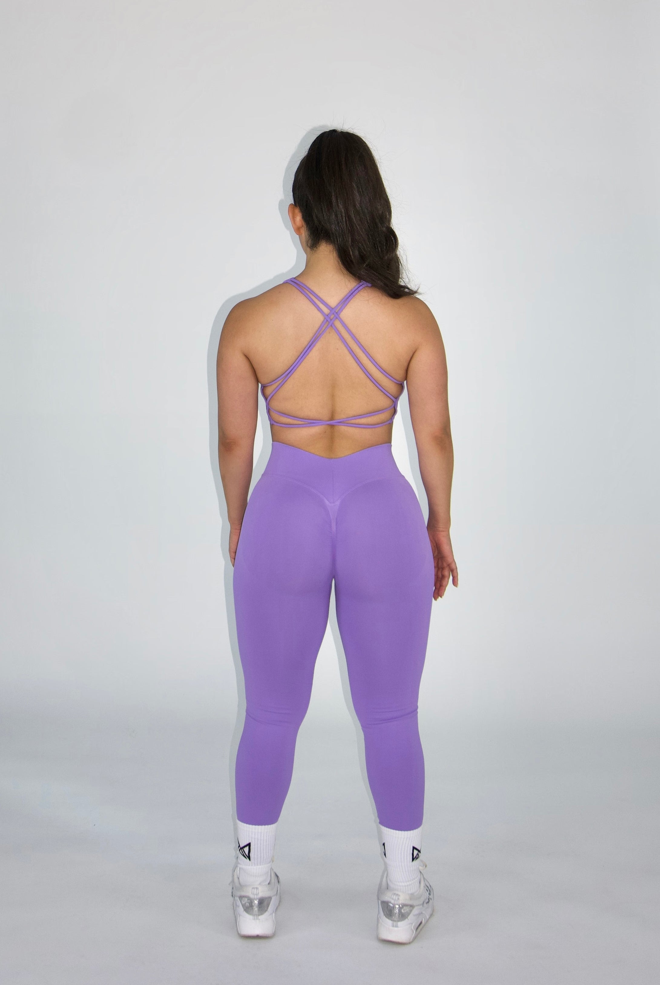 MILA MVMT Sportswear Leggings Sports Bra Set in Lilac Purple