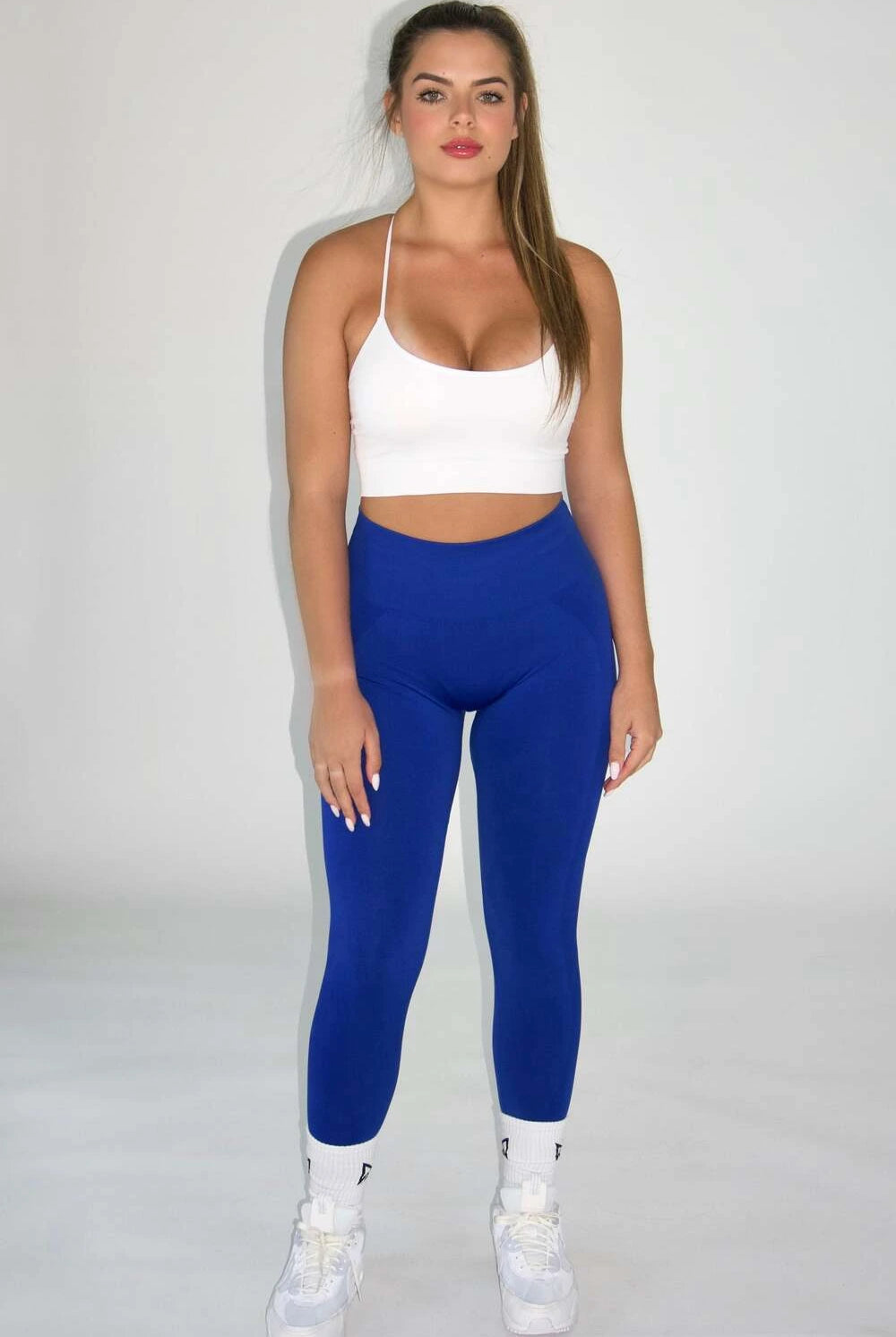 Claire Seamless Contour Leggings Blue - Front view