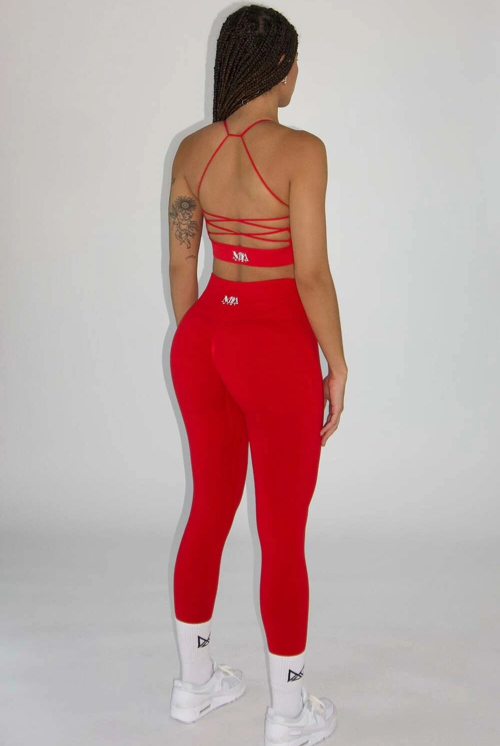 Claire Seamless Contour Leggings Red - Back side view