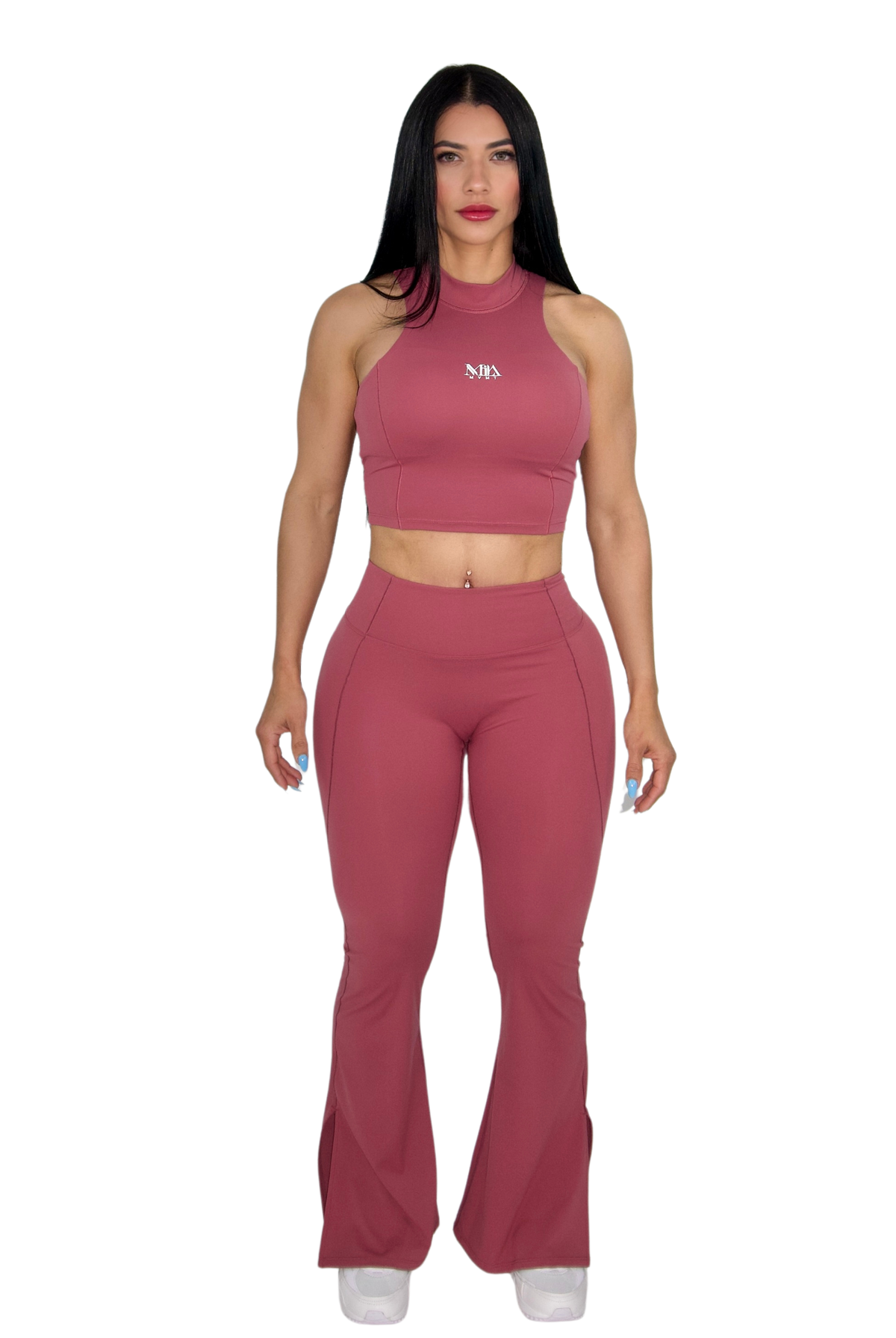 Paloma Petite Luxe Flare Legging & Top Set - Dusty Rose - MILA MVMT