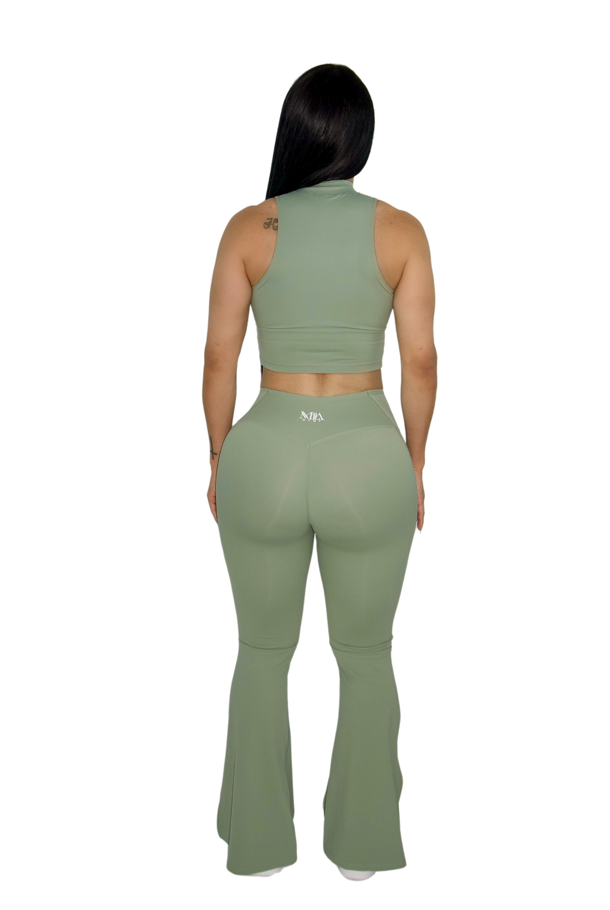 Paloma Petite Luxe Flare Legging & Top Set - Sage - MILA MVMT