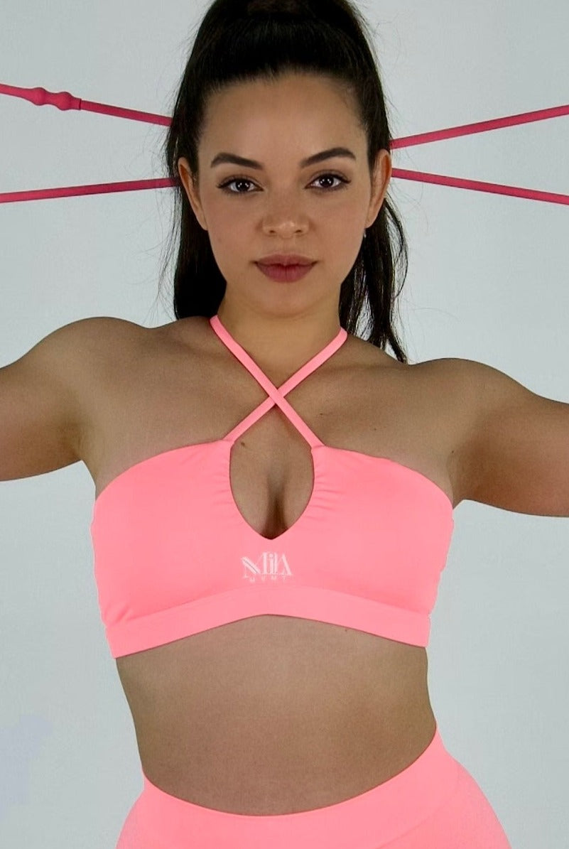 MILA MVMT Sportswear Sports Pia Bra & Ava Leggings Set Pink