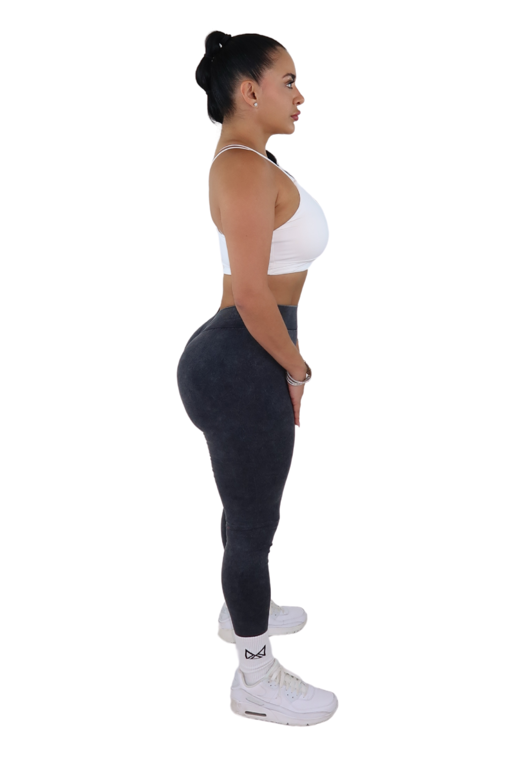 Earth Wash V-Back Scrunch & Sculpt Leggings - Ash Black - MILA MVMT
