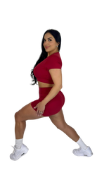 Forme Sculpt Short Sleeve Crop Top - Red - MILA MVMT