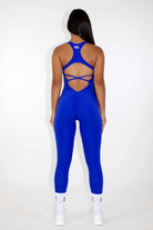 Aria Scrunch Booty Jumpsuit - Blue Back view