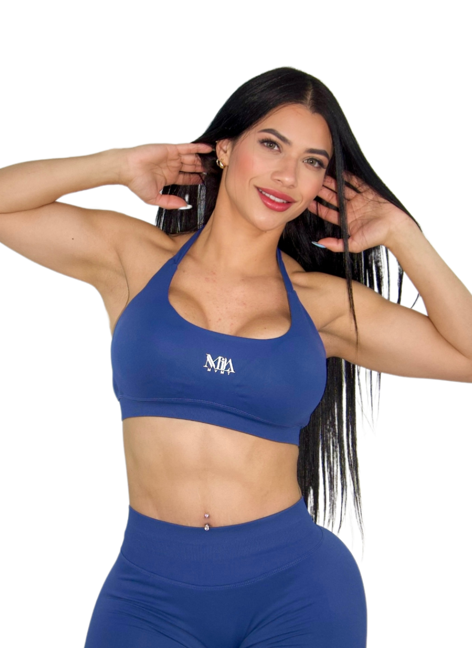 Brielle Booty Lifting Shorts & Sport Bra Set - Blueberry Blue - MILA MVMT