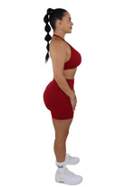 Brielle Booty Lifting Shorts & Sport Bra Set - Carmine Red - MILA MVMT