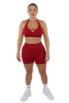 Brielle Booty Lifting Shorts & Sport Bra Set - Carmine Red - MILA MVMT