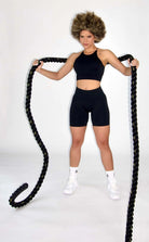 MILA MVMT Sportswear Carli Seamless Sports Bra Black & Zoey Seamless Contour Shorts Black