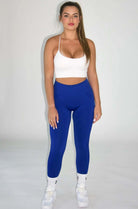 Claire Seamless Contour Leggings Blue - Front view