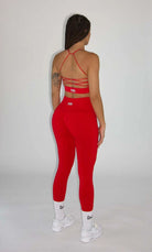 Claire Seamless Contour Leggings Red - Back side view