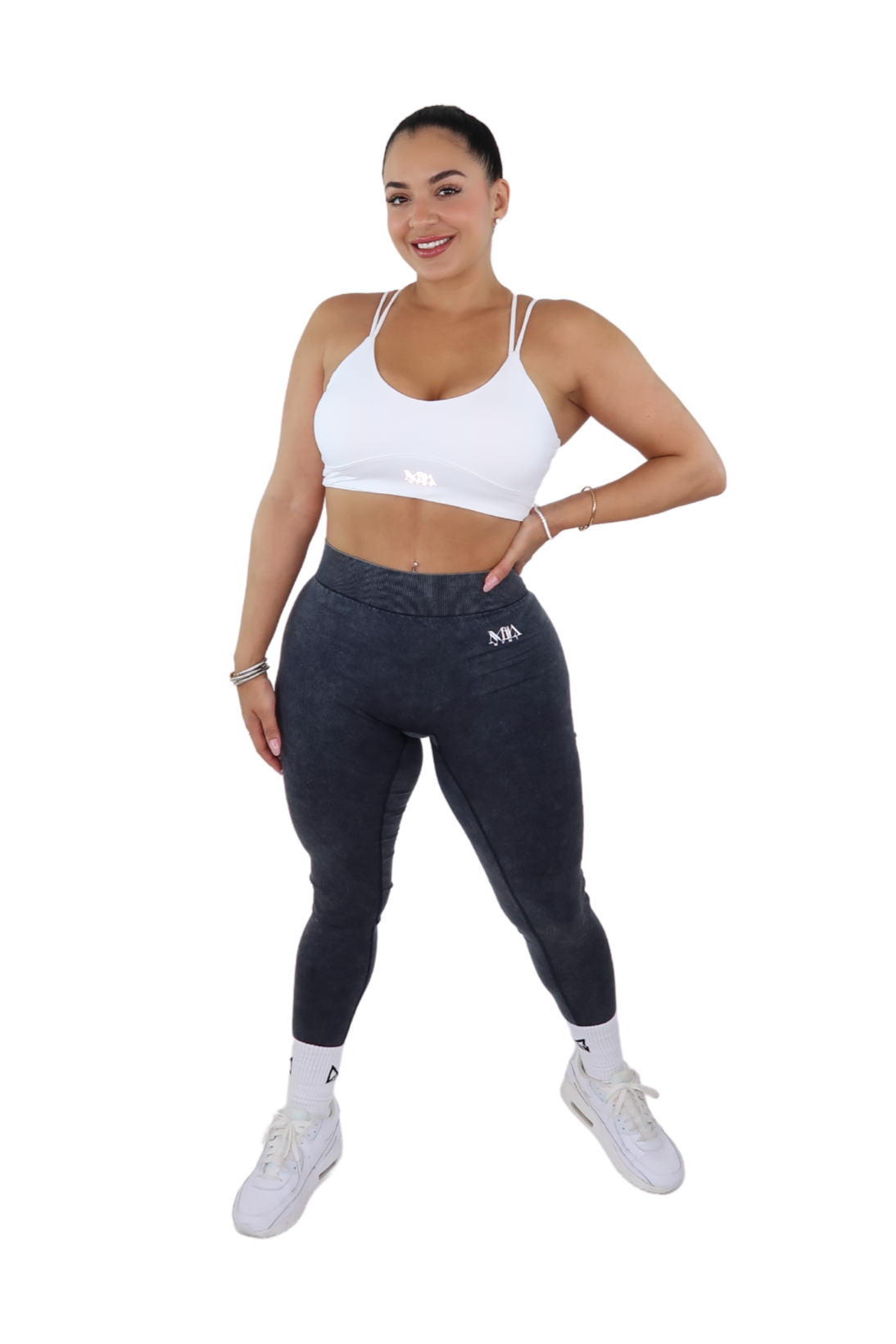 Earth Wash V-Back Scrunch & Sculpt Leggings - Ash Black - MILA MVMT