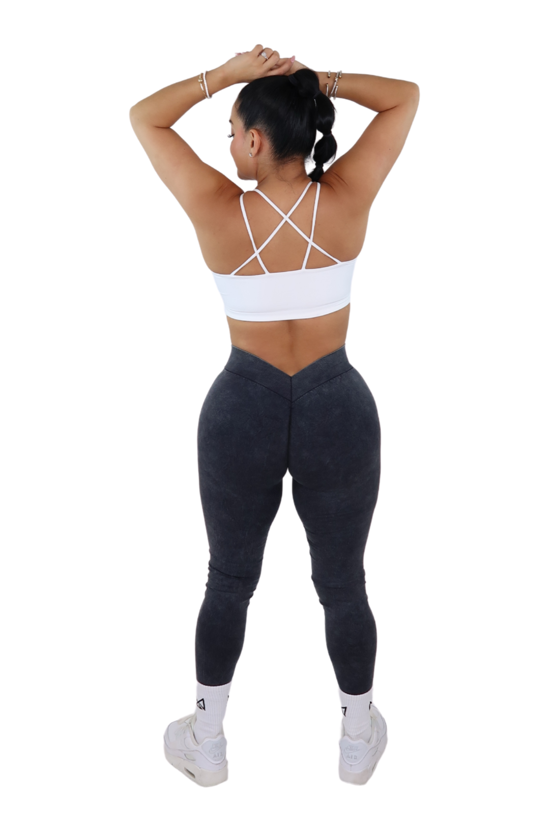 Earth Wash V-Back Scrunch & Sculpt Leggings - Ash Black - MILA MVMT