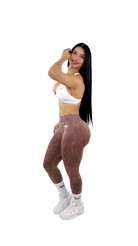 Earth Wash V-Back Scrunch & Sculpt Leggings - Brown - MILA MVMT