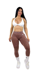 Earth Wash V-Back Scrunch & Sculpt Leggings - Brown - MILA MVMT
