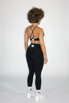 MILA MVMT Sportswear Emmie Short Sleeve Crop Top Sports Bra & Emmie Shorts Leggings Black