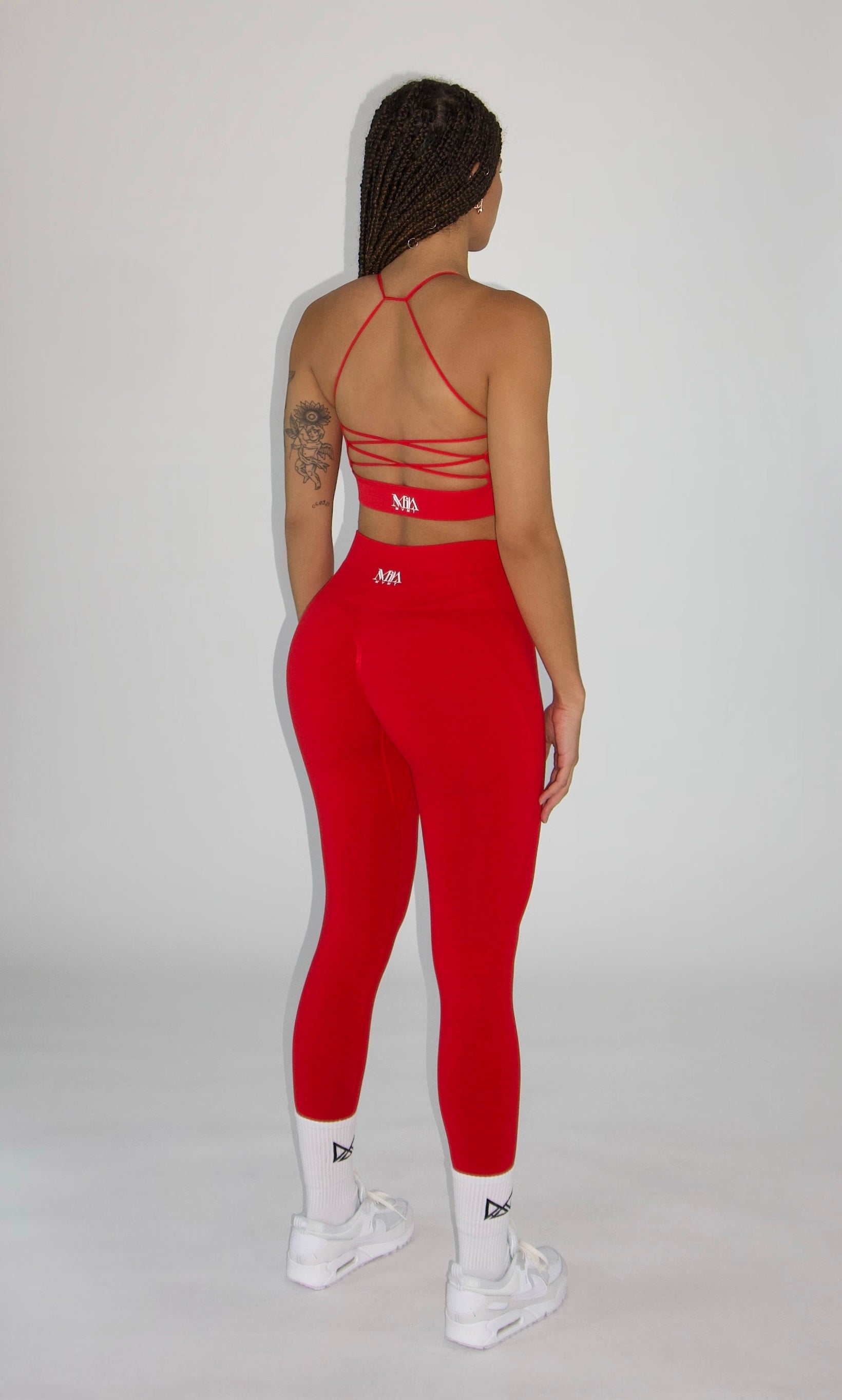 Galia Seamless Sports Bra Red - back side view