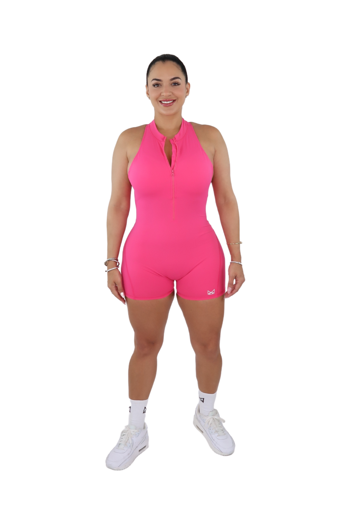 Jada Zip Up Romper - Raspberry Pink - MILA MVMT