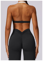 Jenna Contrast Sports Bra and Pocket Leggings Set - Black MILA MVMT