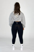 Josie Cropped Hoodie Shrug Top Heather Gray - back