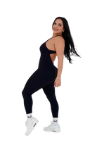 Kaia Open Back Athletic Onesie - Black - MILA MVMT