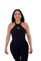 Kaia Open Back Athletic Onesie - Black - MILA MVMT