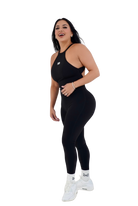 Kaia Open Back Athletic Onesie - Black - MILA MVMT