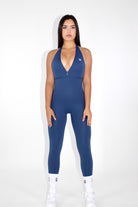 Laney V-Back Scrunch Bum Jumpsuit - Blueberry