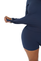 Luna Luxe Long Sleeve & Shorts Set - Navy - MILA MVMT