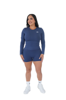 Luna Luxe Long Sleeve & Shorts Set - Navy - MILA MVMT