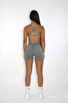 MILA MVMT Athletic Sportswear Sports Bra Buttery Soft Gray Gym Set Backview