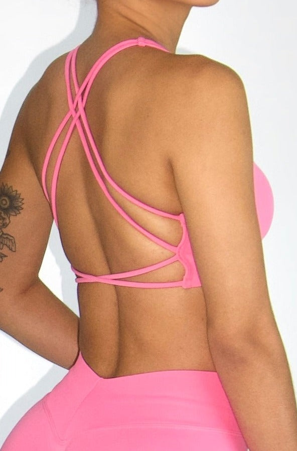 MILA MVMT Sportswear Libby Sports Bra in Bubblegum Pink