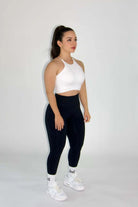 Carli Seamless Halter Sports Bra White - side view