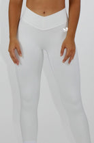 MILA MVMT Sportswear Crossover Buttery Soft Leggings with Scrunch Butt Gym Sets White Front